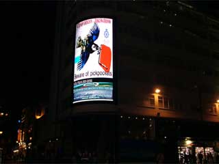Giant advertising LED screen in London