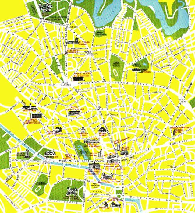 Central city plan of Bucharest