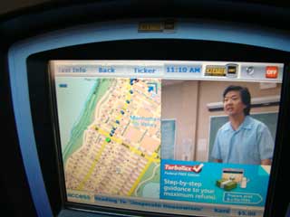 Touchpad advertizing screen in taxi cab