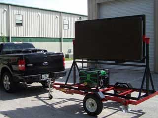 Simplified version of a trailer with LED panels for small private parties