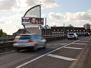 The advertising LED billboard in London that belongs to JCDecaux