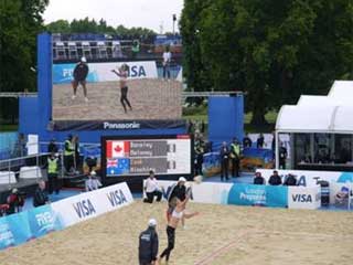 LED screen at the London volleyball competitions