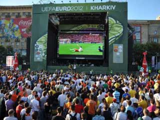 An LED screen in the Euro 2012 fan zone in Kharkov (Ukraine)