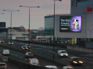 An advertising LED billboard 15x9 m in London