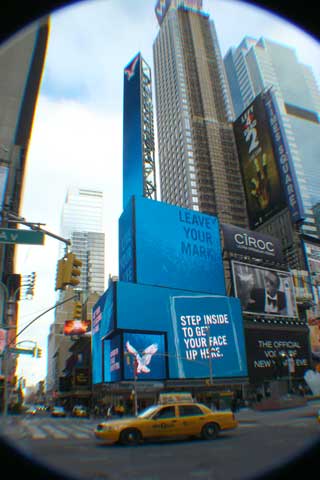 Advertising LED screen in New York Times Square