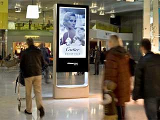 Advertising LCD totem in shopping mall