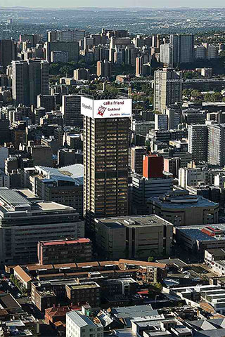 The world's largest LED messaging screen of ABSA Tower