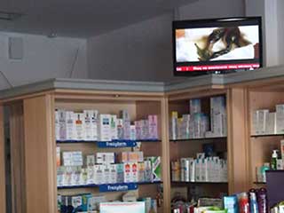 Advertising display in drug-store