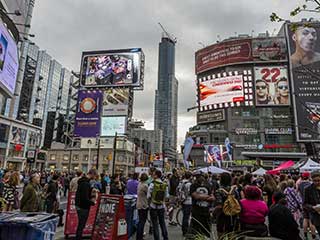 LED screens on Dundas Square in Toronto
