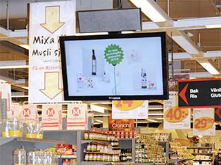 Digital signage with sound in shop