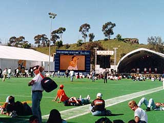 Mobile LED video screen at small stadium