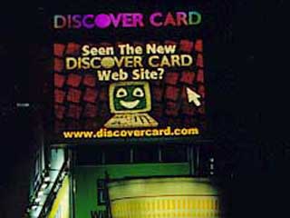 Outdoor advertising screen of Discover Card