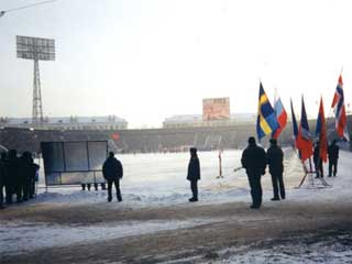 Pantalla grande en estadio“Yenisey” en Krasnoyarsk