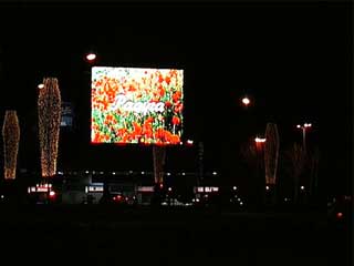 Giant outdoor advertizing lamp screen in Kazakhstan