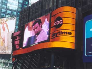 Large LED screen at the façade of ABC TV Studio