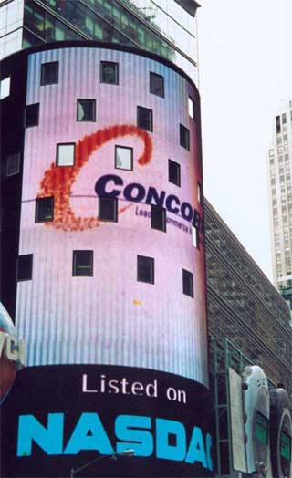 Giant LED screen media façade of Nasdaq