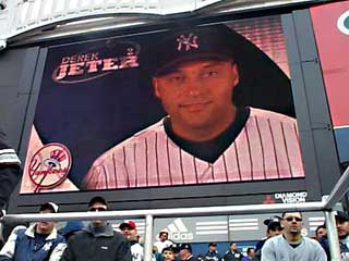 LED scoreboard display of Yankee Stadium