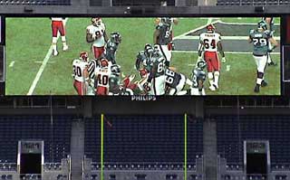 LED scoreboard display of Seattle Seahawks