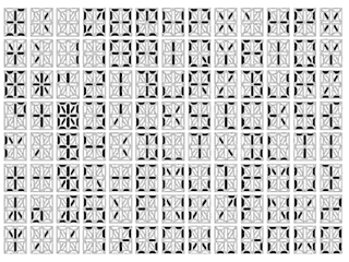 Carácteres de la 5 x 7 matriz que comparan y del starburst