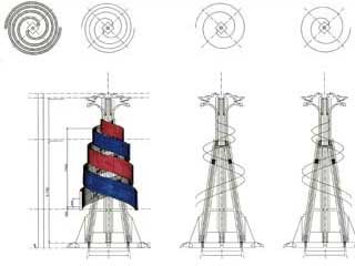 LED-Drache-Turm Zeichnung