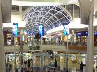 LED video screens in Grand Court at the Mall at Millenia