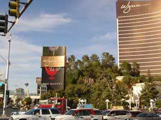 Curved video LED screen by Wynn Hotel in Las Vegas