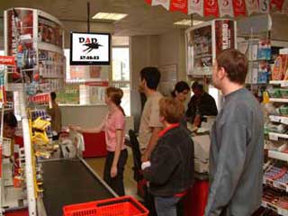 Digital display near cash-register