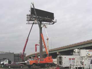 Another LED billboard being installed