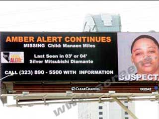 Объявления о похищенных и пропавших детях по программе Amber Alert