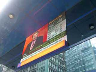Informational outdoor LED screen in Hong Kong