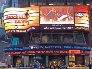 Affichage vidéo LED des studios de Times Square d'ABC