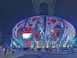 LED media façade “The Grand Lisboa” hotel and casino in Macau