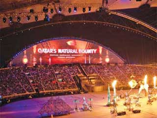 LED screen in the Khalifa stadium of the Doha (Qatar)