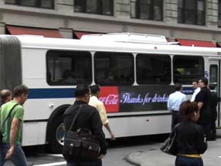 LED sign on the side of city bus