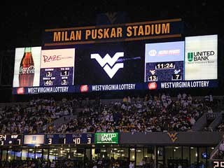 Outdoor LED screen at the Milan Puskar Stadium