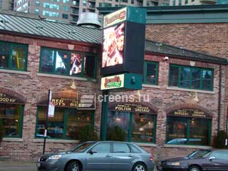 Placa de LED em um restaurante em Chicago