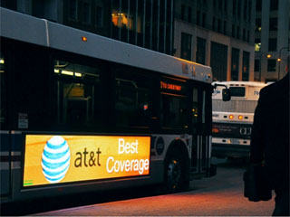 LED sign for outdoor advertising on city bus