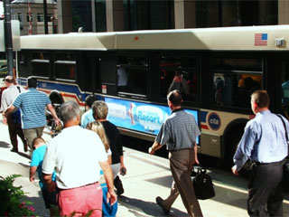 LED sign for outdoor advertising on city bus