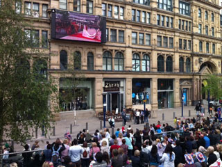 Large outdoor LED screen in Manchester