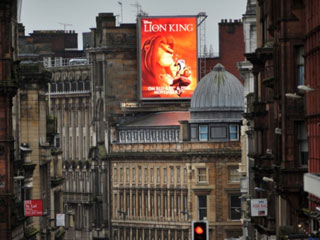 La pantalla de LED publicitaria Forrest Media en Glasgow