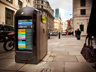 Uno de los 200 quioscos del LCD instalados cerca Renew en Londres