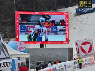 Painel de LED do aluguel na Copa do Mundo Esqui Alpino