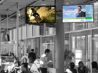 Advertising screens at the Geneva airport