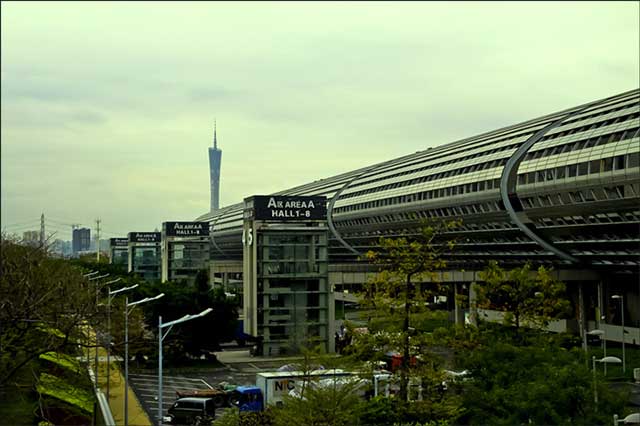 O hall da exposição em Guangzhou