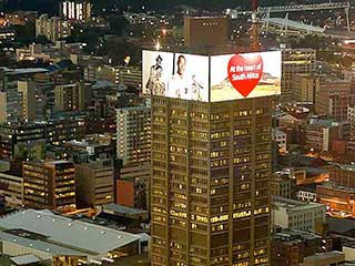 The world's largest LED screen of ABSA Tower