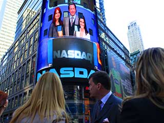 LED media façade on Nasdaq stock exchange