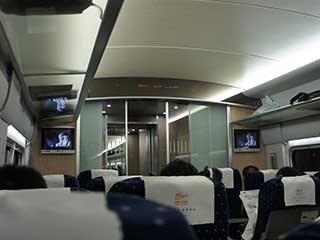 Advertising displays in high-speed trains in China