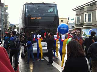 Protestation d'autobus de Google