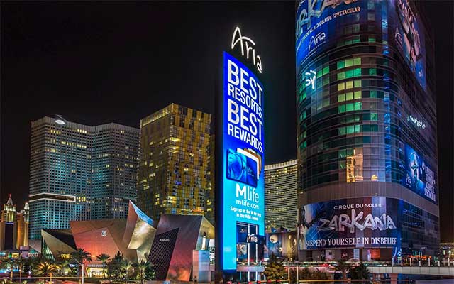 Telão de LED de Aria pilone em Las Vegas