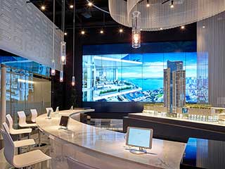 Video wall del LCD por Planar en Miami Worldcenter